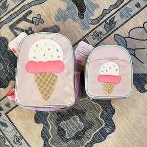 Pottery Barn Kids critter gelato backpack and lunch box set.